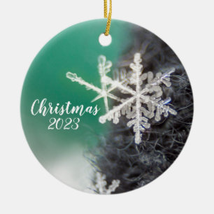 Snowflake Ornament - Close-up photo of snowflake 