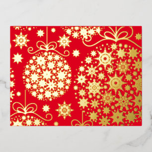 Snowflake ornament foil invitation postcard