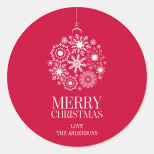 Snowflake Ornament Holiday Merry Christmas Sticker