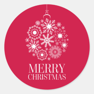 Snowflake Ornament Holiday Merry Christmas Sticker
