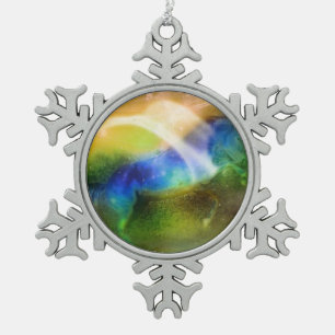 Snowflake Ornament Horse Planet Galaxy Earth blue
