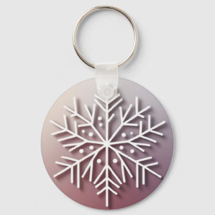 Snowflake Ornament Icon – Winter Holiday Design  Key Ring