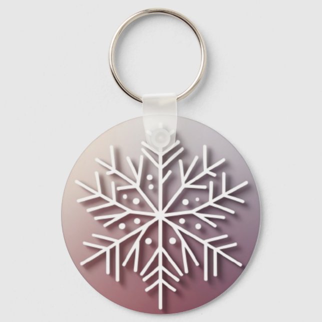 Snowflake Ornament Icon – Winter Holiday Design  Key Ring (Front)