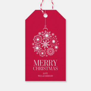 Snowflake Ornament Merry Christmas Gift Tag