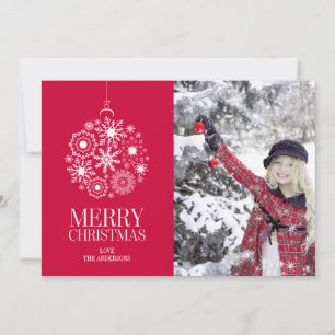 Snowflake Ornament Merry Christmas Photo Card