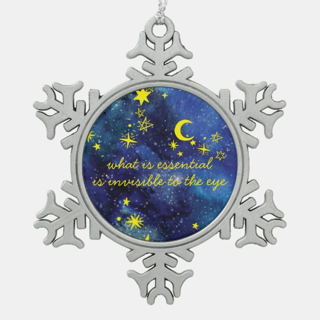 Snowflake Ornament STARS the little prince QUOTE (Front)