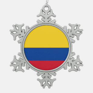 Snowflake Ornament with Colombia Flag