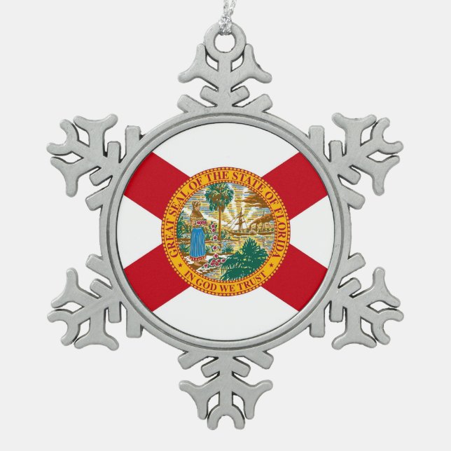 Snowflake Ornament with Florida Flag (Front)