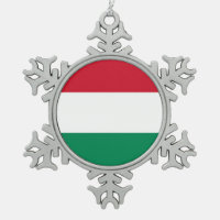 Snowflake Ornament with Hungary Flag