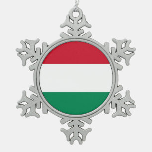 Snowflake Ornament with Hungary Flag