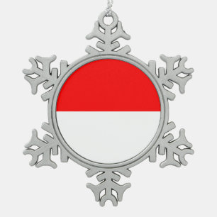 Snowflake Ornament with Indonesia Flag
