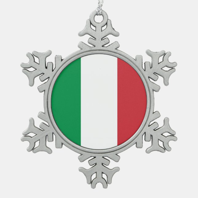 Snowflake Ornament with Italy Flag (Front)