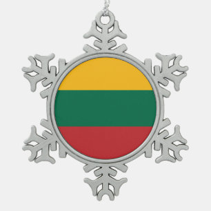 Snowflake Ornament with Lithuania Flag