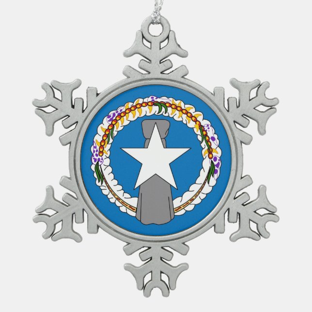 Snowflake Ornament with Northern Mariana Flag (Front)
