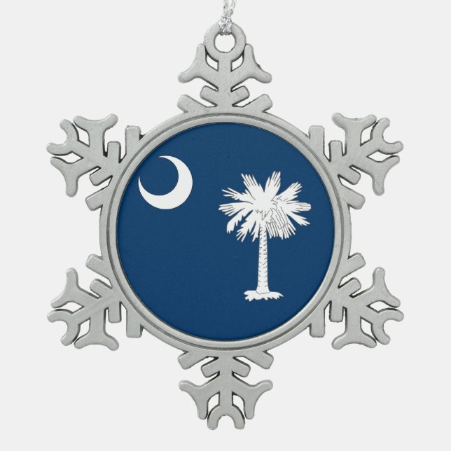 Snowflake Ornament with South Carolina Flag (Front)