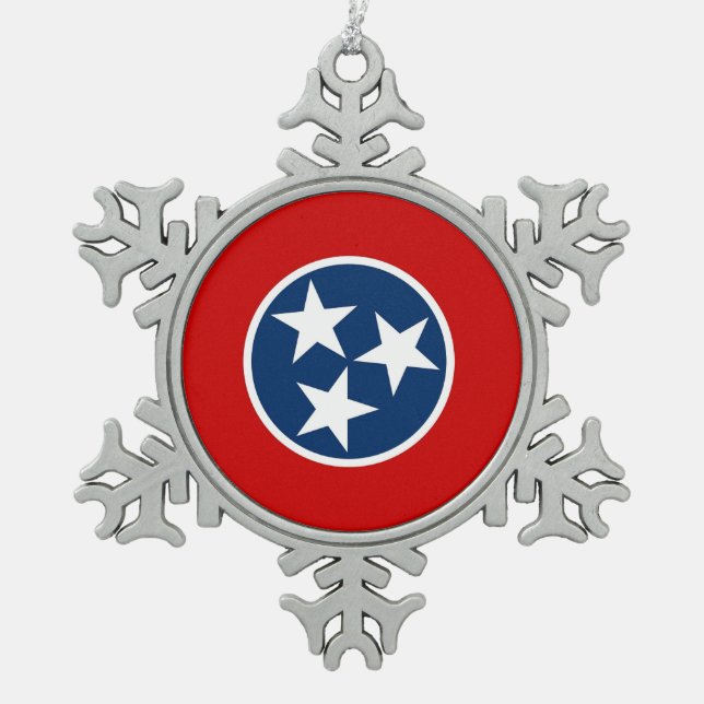 Snowflake Ornament with Tennessee Flag (Front)