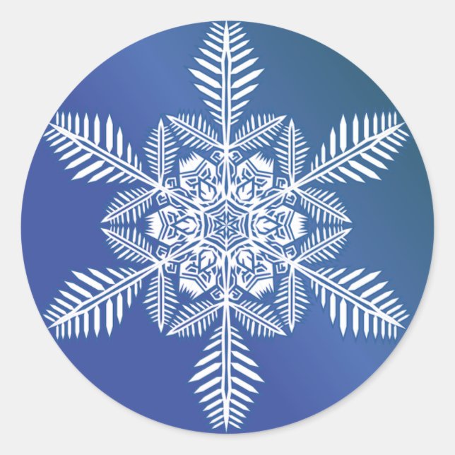 Snowflake Over Blue Sticker (Front)