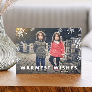 Snowflake Overlay   Warmest Wishes Photo Holiday Card