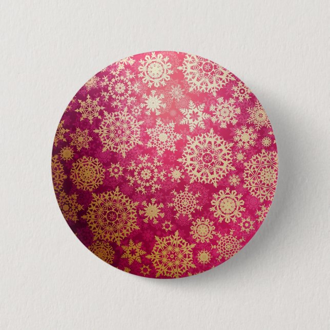 Snowflake pattern	 6 cm round badge (Front)