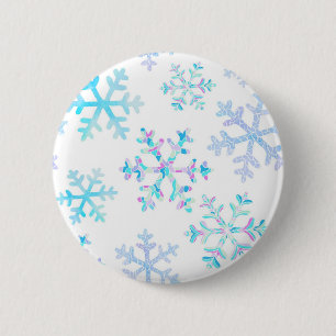 Snowflake pattern 6 cm round badge