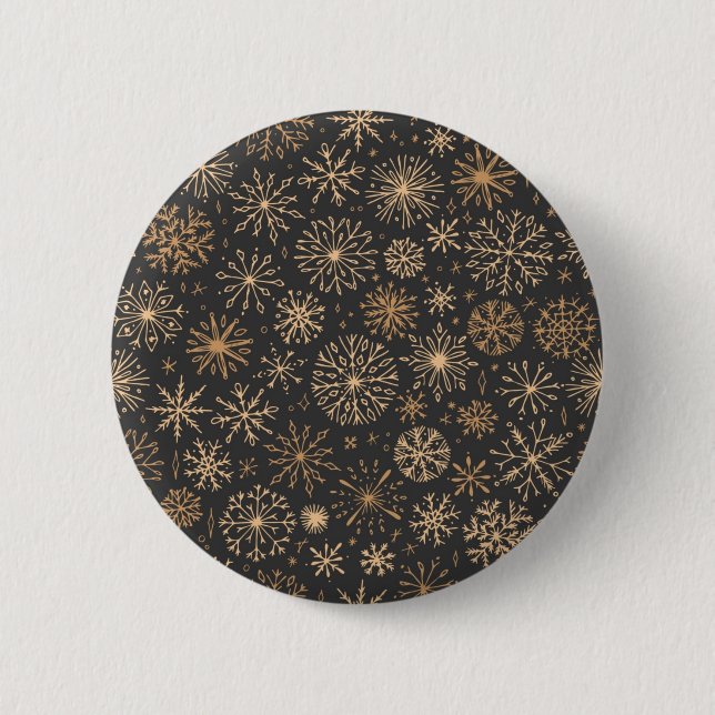 Snowflake pattern 6 cm round badge (Front)