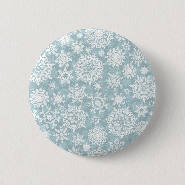 Snowflake pattern	 6 cm round badge (Front)