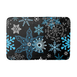 Snowflake pattern bath mat