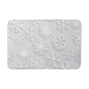 Snowflake pattern bath mat