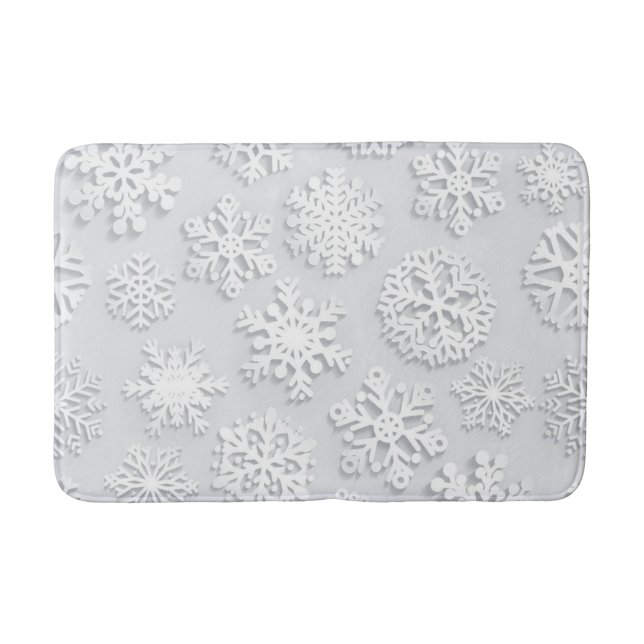 Snowflake pattern	 bath mat (Front)