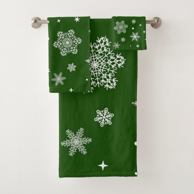 Snowflake pattern	 bath towel set (Insitu)