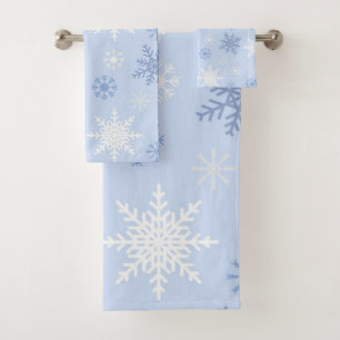 Snowflake pattern bath towel set