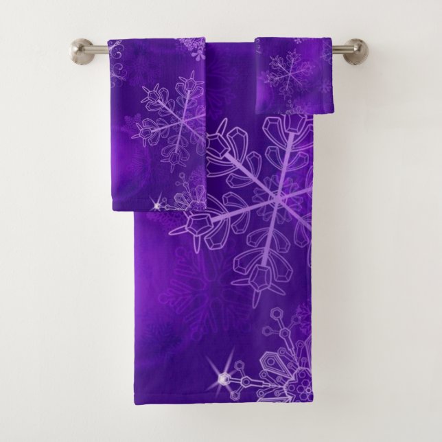 Snowflake pattern	 bath towel set (Insitu)