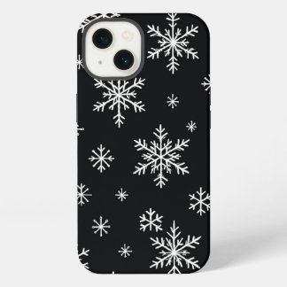Snowflake Pattern Black Phone Case