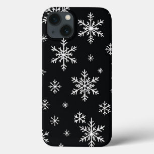 Snowflake Pattern Black Phone Case