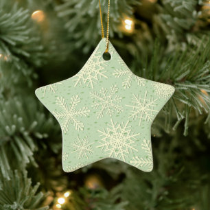 Snowflake pattern ceramic tree decoration