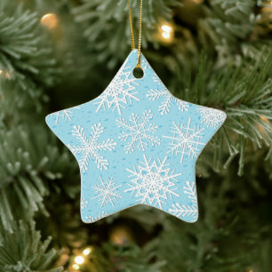 Snowflake pattern ceramic tree decoration