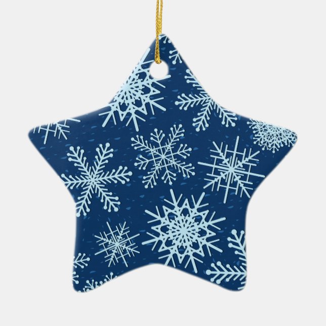 Snowflake pattern ceramic tree decoration (Front)