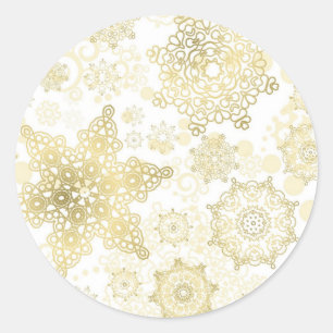 Snowflake pattern classic round sticker