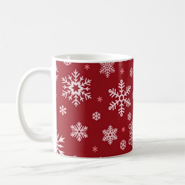 Snowflake pattern coffee mug (Left)