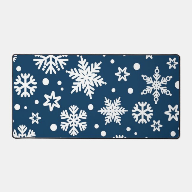 Snowflake pattern desk mat (Front)