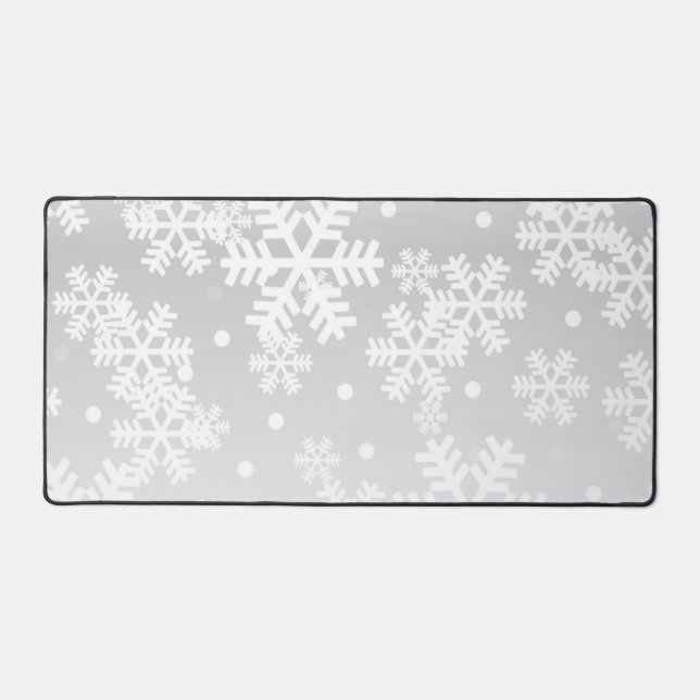 Snowflake pattern desk mat (Front)