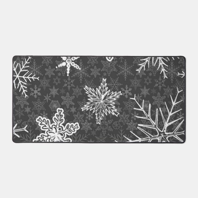 Snowflake pattern desk mat (Front)