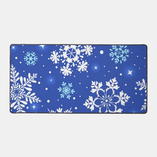 Snowflake pattern desk mat (Front)