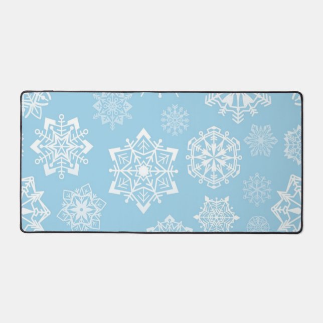 Snowflake pattern desk mat (Front)