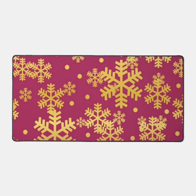 Snowflake pattern desk mat (Front)