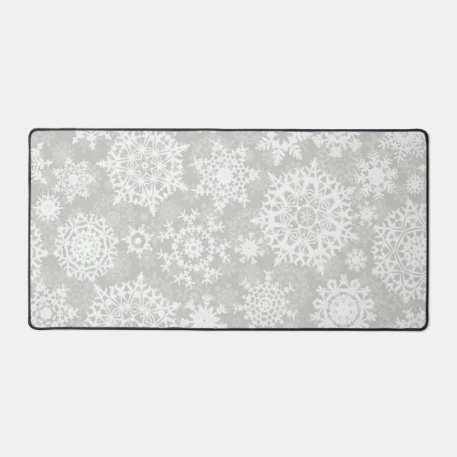 Snowflake pattern desk mat (Front)