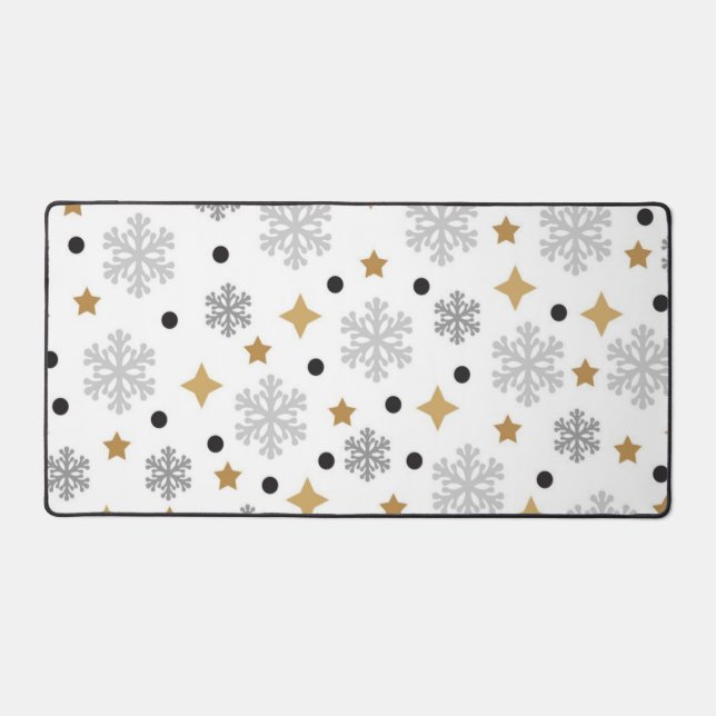 Snowflake pattern desk mat (Front)