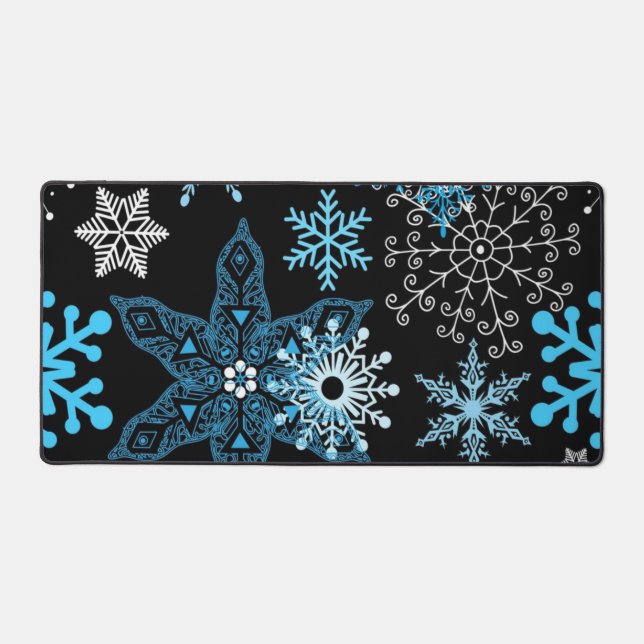 Snowflake pattern desk mat (Front)