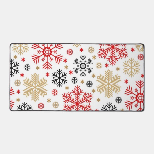 Snowflake pattern desk mat (Front)