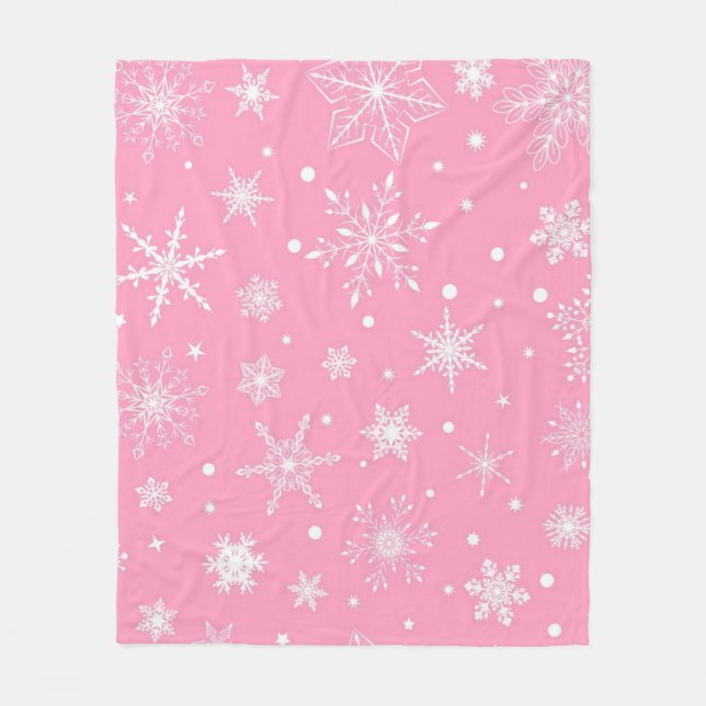 Snowflake pattern	 fleece blanket (Front)